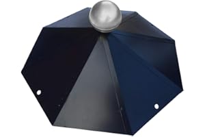 SAUERLAND SunnyDeals Pavillon-Haube | Pavillondach 8-eckig | schwarz glänzende Pulverbeschichtung | Edelstahlkugel | edle Optik | Firsthaube | Kantenlänge 19 cm