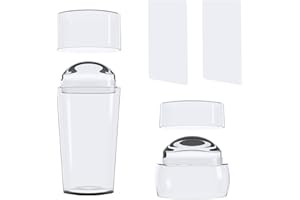 ANGNYA 2PCS Jelly Nail Art Stamper,Stampo in Silicone per Unghie Stampini Nail Art con 2 Raschietti e 2 Stampi in Silicone（Trasparente）