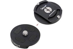 ISHOOT Metallo Adattatore a sgancio rapido IS-STH58 per treppiede testa a sbalzo fluida sfera, testa del treppiede con fondo circolare e foro per vite da 3/8", fondo è piastra a sgancio rapido di tipo Arca