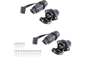 Feuunly 2 Pezzi x Presa Spina 3 Poli Trattore, 12V Spina E Presa 3 Poli Trattore Maschio E Femmina Impermeabile Connettori, Spina a 3 Poli per ​Trattore Rimorchio Macchine Agricole Camion (2 Pezzi)