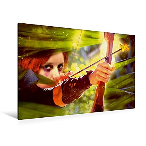 Premium Textil-Leinwand 120 cm x 80 cm quer, Feuerpfeil | Wandbild, Bild auf Keilrahmen, Fertigbild auf echter Leinwand, Leinwanddruck: Wehrhafte Kämpferfin (CALVENDO Kunst)