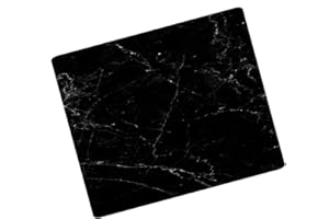 Deenz 60X52Cm Black Marbel Effcts Universal Hob Cover Plate Tempered Glass Worktop Saver Dishwasher Safe 5Mm All Types of Cookers (Hob Cover)