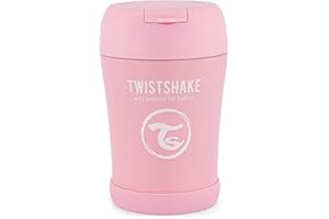 Twistshake Thermal Food Container for Babies and Children - 350ml | Stainless Steel Food Thermos | Keeps Food/Liquid Hot or Cold for 12 Hours | Leak Resistant | Easy Clean | Pastel Pink