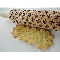 Nudelholz FLEUR DE LIS für hausgemachtes Gebäck. Teigrolle mit Oriental Blume