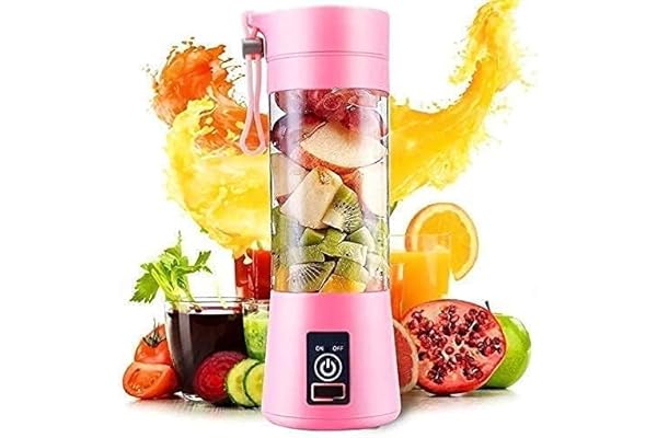 Portable 6-Blade Juicer Blender with built-in Jar, Juice Mixer Bottle,Fruit Juice Machine,USB Rechargeable Personal Size Juicer Grinder for Juices,Protein&Milk Shakes (Multicolor) (M4)