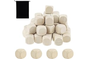 LumenTY 50 Stück Holzwürfel Blanko Holzwürfel Würfel 20mm Holzwürfel Natur für DIY Kunst & Handwerk Brettspiele