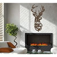 *NEU* Wandaufkleber Wandtattoo Wandsticker ***Hirsch / Kopf / Geweih im VINTAGE-STYLE***(Größen.- Ausrichtung und Farbauswahl)
