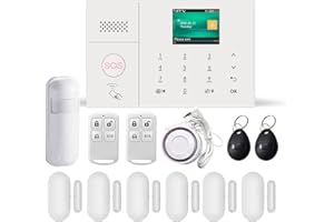 PGST Sistema Allarme Casa Senza Fili, WIFI, GSM,Sistema Antifurto Completo con Sirena Allarme, Sensore Porta, Sensore Movimento Compatibile Con Alexa Google Home (PG-108)
