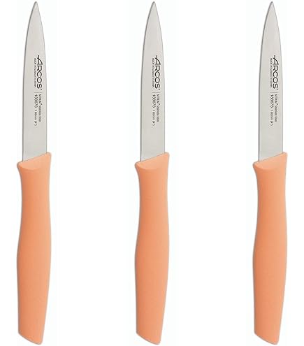 GRÄWE Set De 3 Couteaux à Légumes Acier Inoxydable - Multicolor Orange/Vert/Bleu - Super Tranchant, Lave-Vaisselle