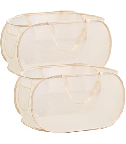 2 Stück Faltbare Wäschekörbe - Pop-Up Wäschesammler 36x36x58cm Mit Griffen - Grau