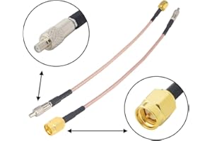 Boobrie 2 x kabel koncentryczny SMA wtyczka do gniazda TS9, adapter koncentryczny RF kabel SMA na TS9, 15 cm, RG316, wtyczka prosta, SMA na TS9, kabel antenowy o niskiej stratie, 2 sztuki