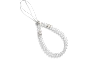 CHUQING Chaîne de téléphone portable Perles Courtes Sangle de téléphone portable Lanière de téléphone Dragonne de téléphone portable Chaîne de perles Pendentif Chaîne de poignet