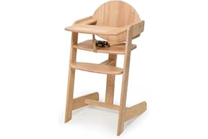 Geuther chaise haute FILOU UP chaise pour enfant avec table chaise bébé évolutive avec ceinture de sécurité 3 points dossier & marchepied dossier pour une position assise saine naturel