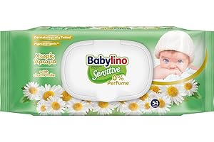 Babylino Sensitive Baby Tücher 0% Duft, 98% natürliche Formel, die den pH-Wert der Haut wiederherstellt, mit Frische-Verschluss, 54 Tücher
