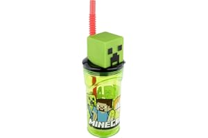 P:OS Minecraft 3D Trinkbecher: ca. 360 ml, SAN (Becher), PE (Strohhalm), PVC (Figur)
