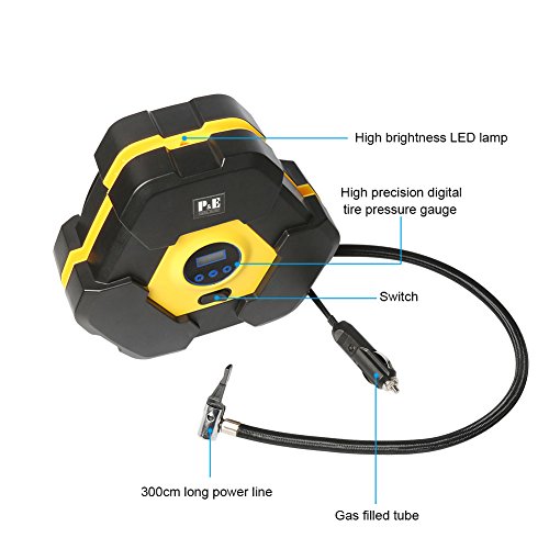 T-Max Compressore D'aria Portatile Da 12 V, Resistente, Per