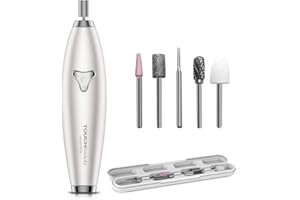 Lima de Uñas Eléctrica, TOUCHBeauty Kit de Manicura y Pedicura Eléctrico, Lima Manicura Pulidora para Uñas con 6 Piezas Accesorios, elocidad ajustable, giro hacía derecha/izquierda, recargable AG-1733