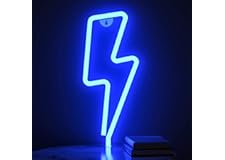 LED Lightning Bolt Neon Sign Decor Light, Blue
