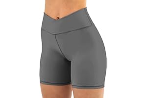 Friptspyg Mujer Pantalones Cortos de Gimnasia para V Cross Cintura Alta Ciclismo Yoga Booty Scrunch Butt Lift Fitness Entrenamiento Deporte Correr Pantalones Cortos