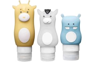 Aranticy 3 Stück Reise Flaschen Set für Toilettenartikel Silikon Nachfüllbare Flüssigkeitsbehälter Auslaufsicher Reiseflasche Behälter mit Verschlusstasche für Shampoo Creme Spülung Körperpflege