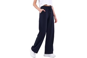 COMEOR Pantalon de jogging pour femme - Pantalon de sport long en coton - Pantalon de survêtement ample avec taille élastique et jambe droite