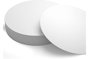 ‎FLYERALARM Bierdeckel Pappe Blanko I Untersetzer zum Bemalen rund (50 Stück) für Gläser I Weiße Bierfilz Rohlinge unbedruckt