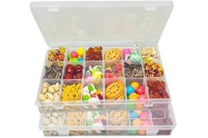 YBhuoo 2 Pack Snack Boxes(27.3×17.6cm), Snack Box with 36 Removable Grids Compartments, Multi Snackle Box Tray with compartment for Chocolates, Potato Chips, Nuts, Cookies, Candies, Fruits, Etc