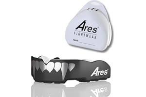 ‎ARES FIGHTWEAR Ares Fightwear® Slim Fit Mundschutz Boxen inkl. Aufbewahrungsbox für Kampfsport, MMA & Athleten I Maximaler Zahnschutz dank Optimaler Passform I Profi Mouthguard für Herren & Damen