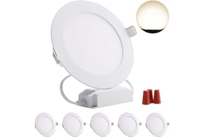 ‎GREENCLICK Greenclick 230V Einbaustrahler LED Dimmbar 5 x 9W Deckenspots 720LM Einbauspots 11mm Ultra Flach Einbauleuchten Deckenleuchte Spotlight für Bad, Wohnzimmer, Küche, Möbel Neutralweiß 4000K Rund Panel