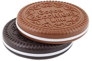 ZHOUBA Cute Cookie Shaped Design Mini Mirror Portable Makeup Chocolate Shape Comb Set Random Color