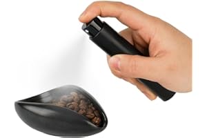 watchget Coffee Bean Dosing Cup & Static Reduction Spray Bottle Kit for Espresso Bar, Ceramic Single Dose Tray for Brewing/Tea, Barista Accessories Set, Black