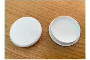SCARFELL 35mm White Hinge Hole Cover Caps - Kitchen Cabinets/Cupboard Doors (4 x White Hinge Hole Cap)