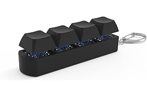 GENERIC Keyboard Fidget, Keyboard Fidget Toy, 4 Button Fidget Keyboard Keychain Without Lights, Stress Relief Keyboard Clicker Fidget Decompression Gift for Adults Boys Girls (A)