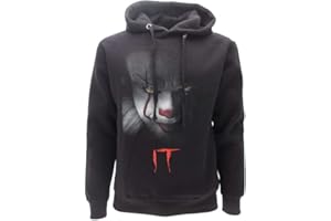 SABOR Sweat A Capuche Hoodie Noire IT Clown Face Sourire Officiels Stephen King Film 2017 Originel Face Smile (M - Medium)