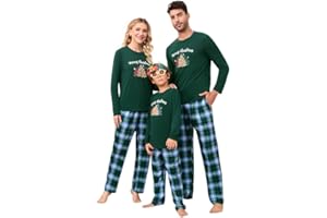 Clearlove Christmas Familien Weihnachten Pyjama Set Weihnachten Schlafanzug Langarm Zweiteiliger Set Sleepwear Nachtwäsche für Familien