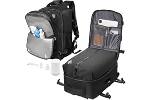 LIVBOTE Zaino da Viaggio Sottovuoto Zaino Ryanair 40x20x25 con pompa Valigia Aereo Bagaglio a Mano Zaini Airbag Borsa da Cabina per Donna Uomo -Nero