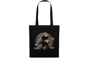Spreadshirt Phantastische Tierwesen Niffler mit Gold Stoffbeutel