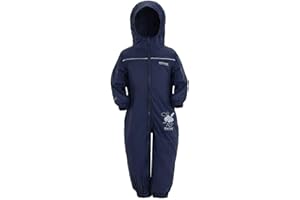 Regatta Combinaison Puddle IV All in 1s Mixte Enfant, Cypress Camo, Bleu, 3-4 ans (104 EU)