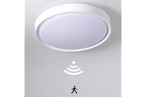 Etrogo Oświetlenie sufitowe LED z czujnikiem ruchu PIR, 12 w 1500 LM 6000 K, zimna biel