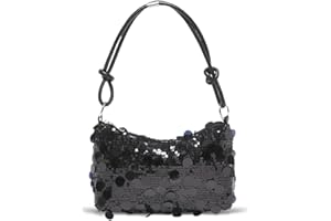 AndThere Sequin Clutch Bag Sparkly Evening Handbag Women's Clutches Small Shoulder Bag Y2K Handbags with Zipper Underarm Bag Bling Armpit Bags Clutch Purse for Wedding Party Travel