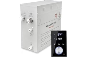 Finnex Premium Sauna Steam Generator Ultimate Personal Shower Spa Kit| Home-Bathroom, Waterproof Sauna Combo| Shower Tool With Control Panel-Recessed Lighting And Aromather(3kw)