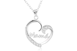 GUOYU Regalo Mamá Collar Mamá Madre Mujer,Regalo dia de la Madre,Regalo de Cumpleaños para Mama Regalo madre Colgante Plateado