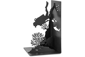 ‎BALVI Balvi Buchstützen Scuba Farbe Schwarz Taucher in den Tiefen des Ozeans Metall