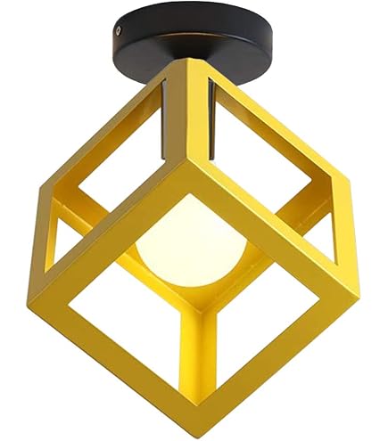 IDEGU Pendelleuchte Würfel-Design – 3-armig, Industriell, Metall, E27, 16 X 16 Cm, Rost-Optik, 110–240 V