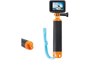 Alsukeay Poignée flottante étanche pour GoPro Hero 12 11 10 9 8 7 6 5 4 Session 3+ 2 1 Fusion Max Noir Argent