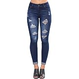 Kasen Pantalones Sueltos Mujer Vaqueros Rotos Agujero Jeans Casuales Azul  Claro XL: Amazon.es: Ropa