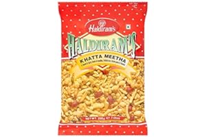 Haldiram's Khatta Meetha 200G(Pack of 2)- Mix of Fried Green peas, boondi, Lemon sev and Classic namkeen I Popular Indian Snack I Party Mix I Celebrations