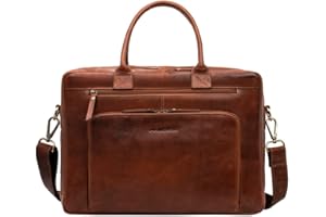 Marc Peter Hamilton torba biznesowa, męska, skórzana, 15,6 cala, duża aktówka, torba na ramię ze skóry bydlęcej w stylu vintage