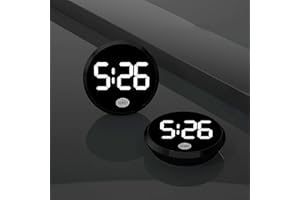 LIUZHIPENG 1 Pcs Automotive Stick Clock, Small Digital Clock for Dashboard, Touch Control Car Mounted Screen Digital Clock, Mini Luminous Car Dashboard Round Air Vent Stick-On Clocks Watch