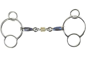 AK RIDING SPORTS LTD AK Universal Loose Ring Lozenge with Sweat Iron Mouthpiece AKRS-2624 (5.0", Blue-Silver)